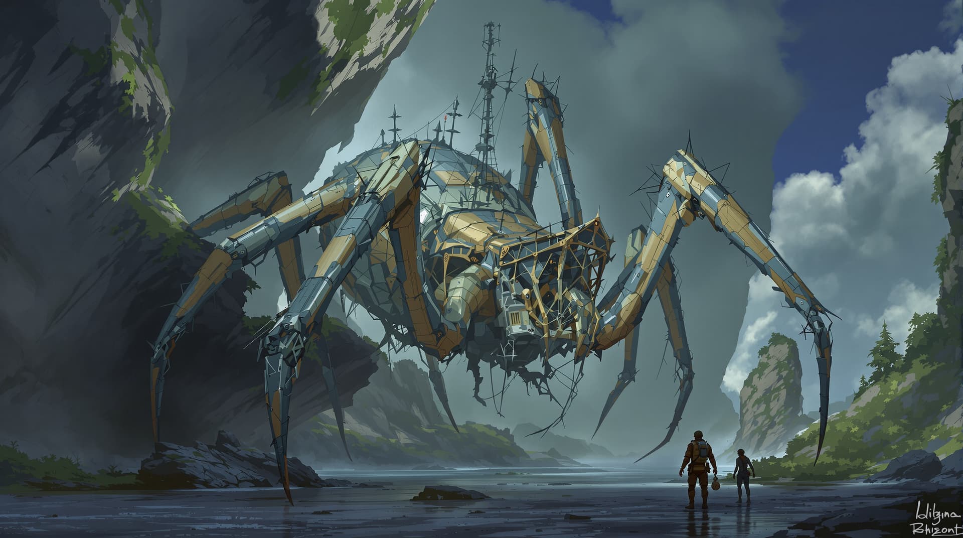 AI generated: Galleon made of spider