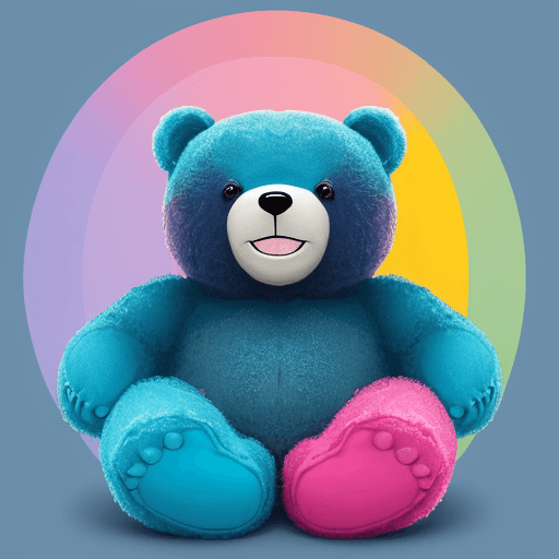 AI generated: A photo of happy bear, smooth, colorful