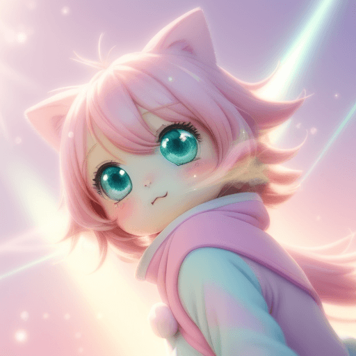 AI generated: Candid Shot, a cute anime mascot dissolving into adorable, pastel hues, blending into a soft, pastel...