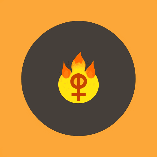 AI generated: icon/logo fire chat, cute, orange, yellow, sample