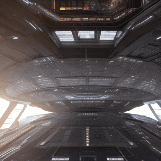 AI generated: High resolution photography spaceship,, battlestar galactica like, 8k, intricate detail, photorealis...
