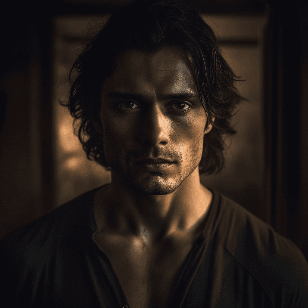 AI generated: Kodak photo a hot dark hair man, looking at viewer, portrait, photography, detailed skin, realistic,...