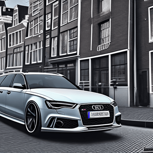 AI generated: Audi RS6 C8 2022 REALISTIC SPOTTED IN AMSTERDAM grey realistic Instagram filter style photo