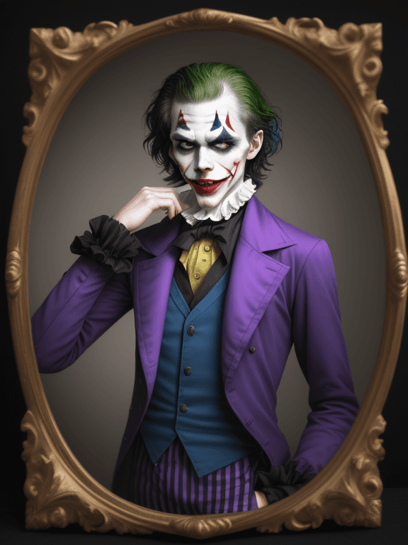 AI generated: Fashion photography of a joker, 1800s renaissan