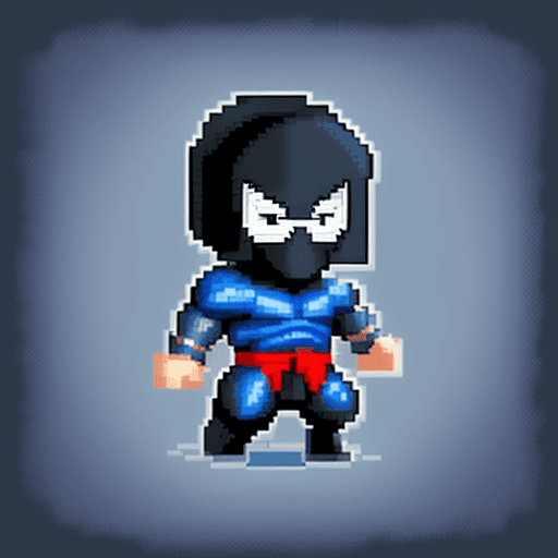 AI generated: Mortal Kombat's Subzero in cute pixel art