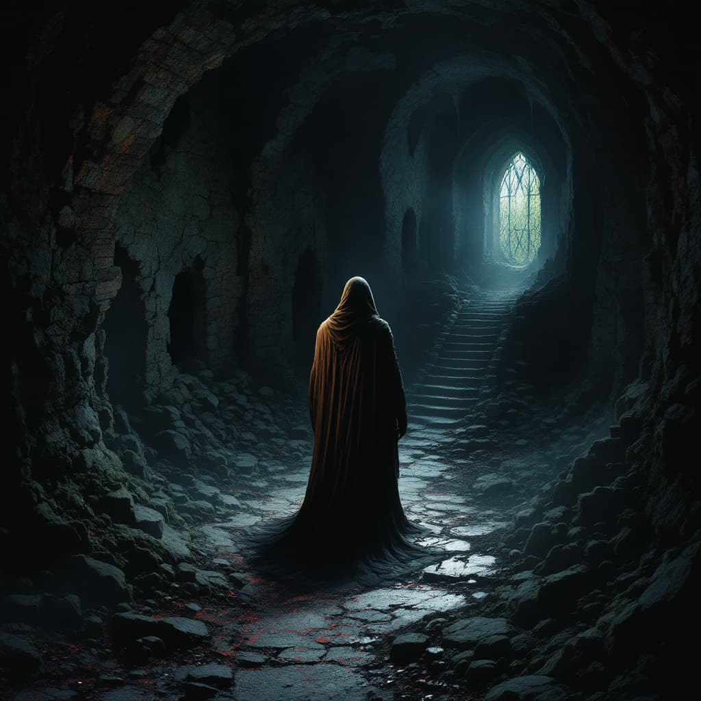 AI generated: Here’s the image of Malagar the Hollow in the ruined castle chamber, surrounded by shadows and dark ...