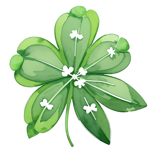 AI generated: 4 leaf-clover on an off-white background, in the style of watercolor illustrations --ar 1:2 --styliz...