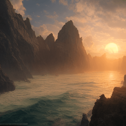 AI generated: photo of a ultra realistic sunset, dramatic light, pale sunrise, cinematic lighting, battered, low a...