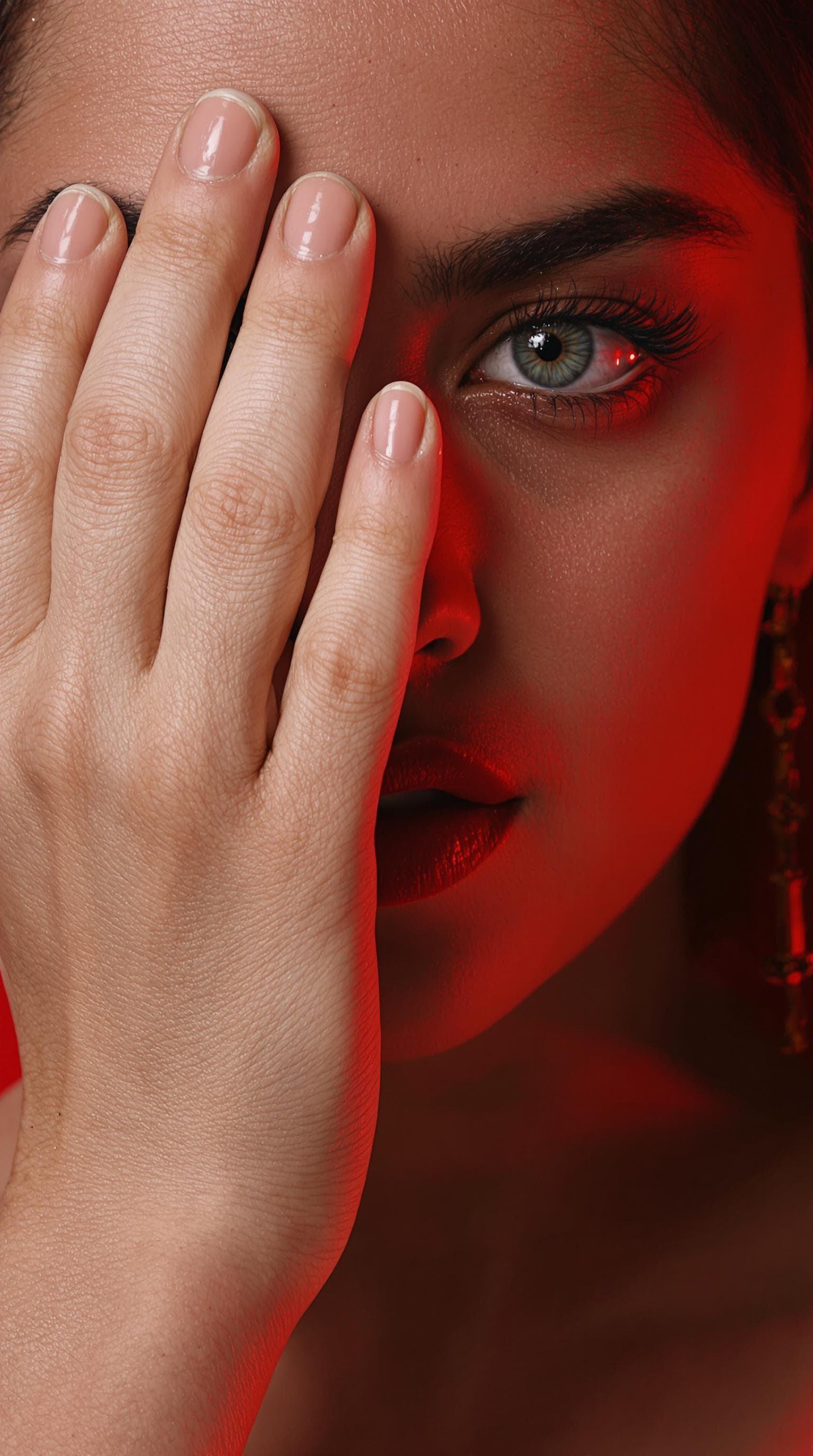 AI generated: 64K, UHD, intricately detailed, photorealistic image of a woman with a thoughtful expression, coveri...