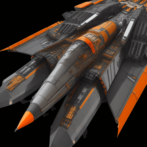 AI generated: Produce a detailed technical illustration of a space Fighter, showcasing a cutaway design that revea...