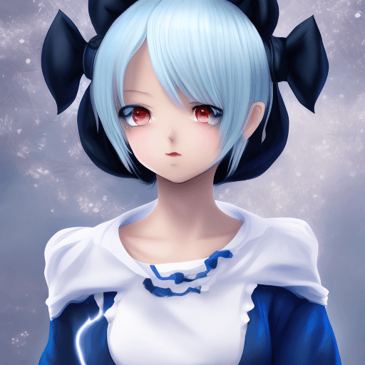 AI generated: Anime girl, cute, white hair, short hair with long twin tails, blue eyes, candid shot, looking at vi...