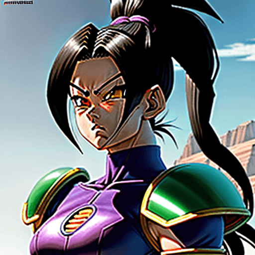 AI generated: a portrait of a single female character beautiful fierce Saiyan warrior from (((((Dragon Ball Z ))))...