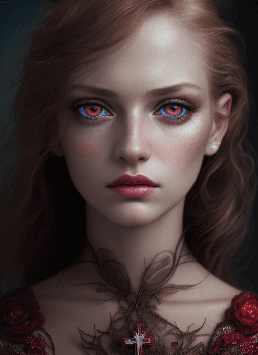 AI generated: Award-winning fashion editorial, Annie Leibovitz style, detailed close-up of a female model, sparkli...