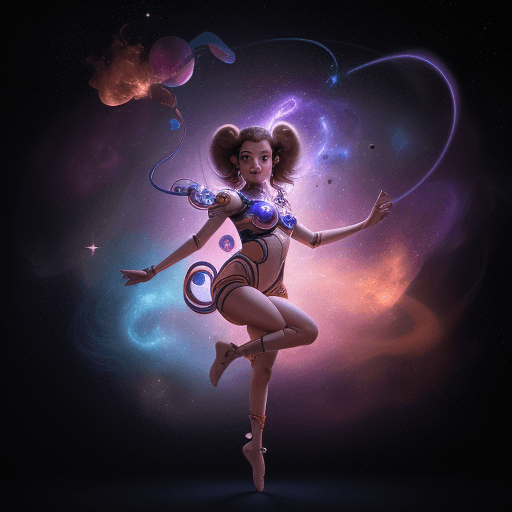 AI generated: high resolution cinematic portrait of a young beautiful cute anthropomorphic female space monkey flo...