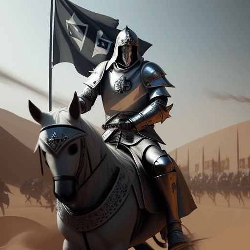 AI generated: knights templar riding hard into battle, templar flag, 1150's, midievil, christian, illuminati, unre...
