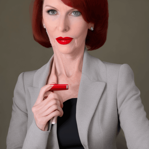 AI generated: white office lady, mature woman, milf, tall, short dark red hair, seductive hairstyle, elegant hair,...