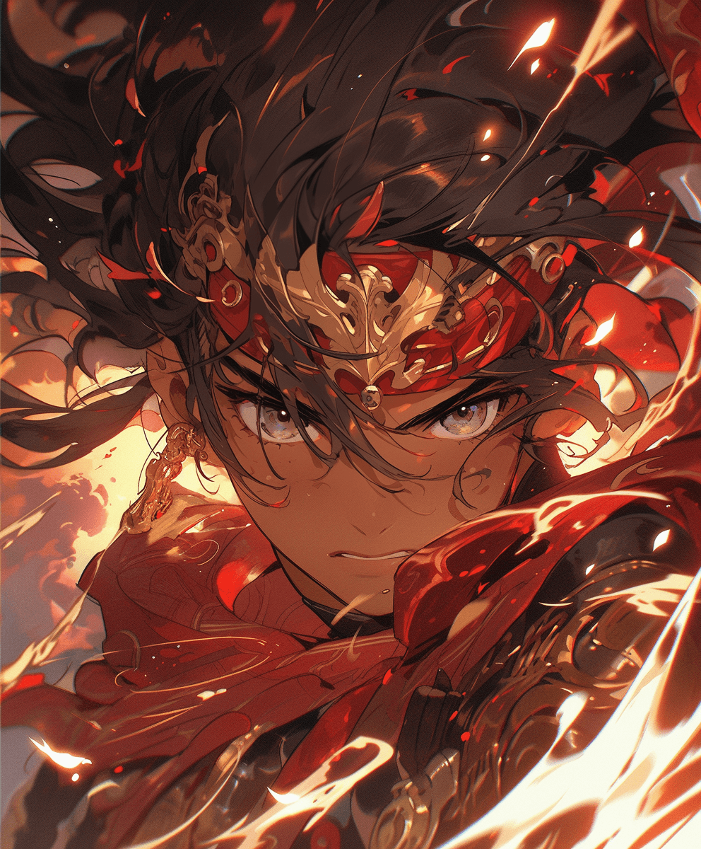 AI generated: warrior of the aegis, in the style of hauntingly beautiful illustrations, anime-inspired characters,...