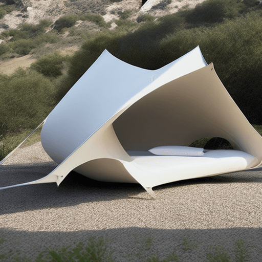 AI generated: hamaca, tubular structure, minimalist design with bauhaus inspiration