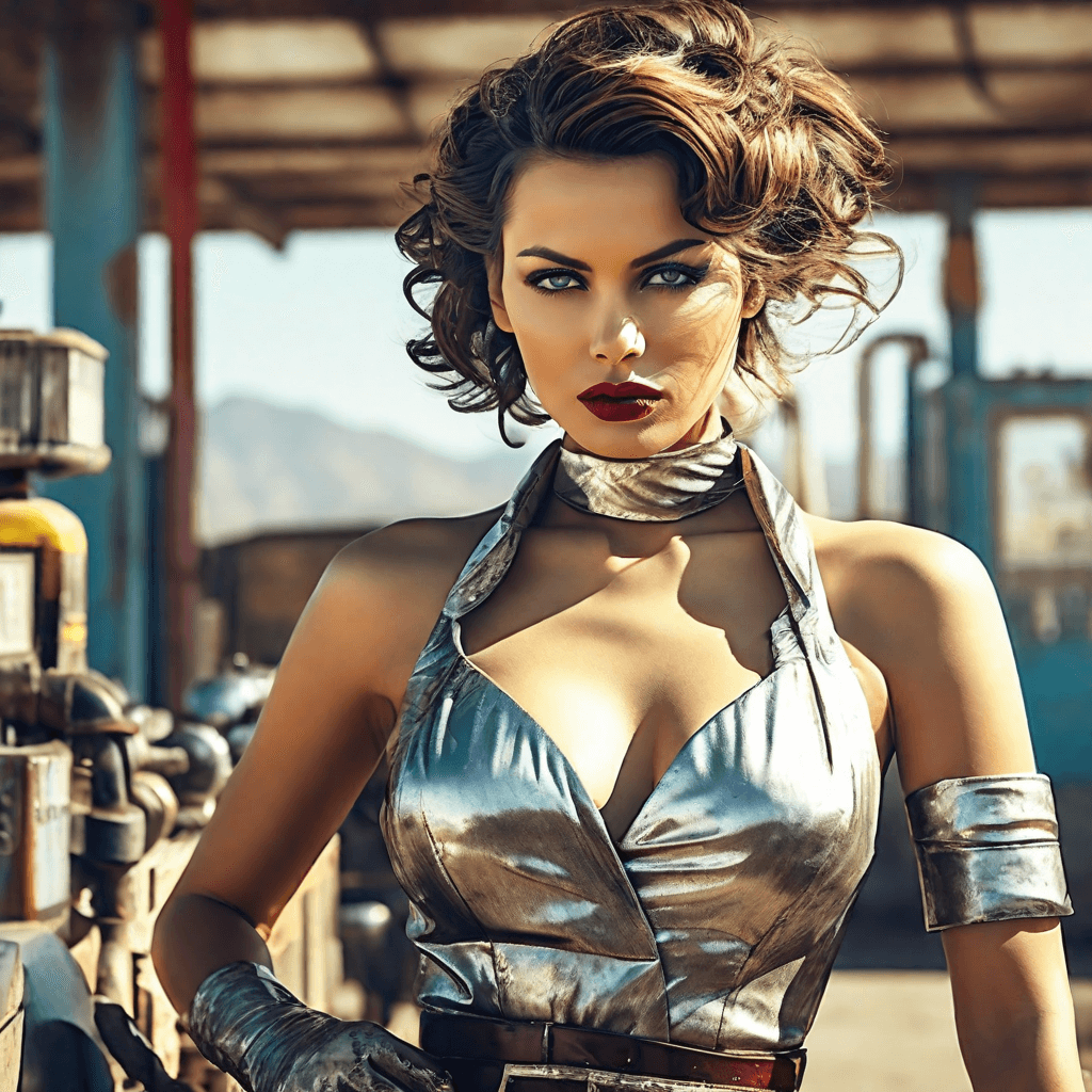 AI generated: A (((vintage-inspired beautiful classic vintage female model posing, portrait poster))), embodying t...