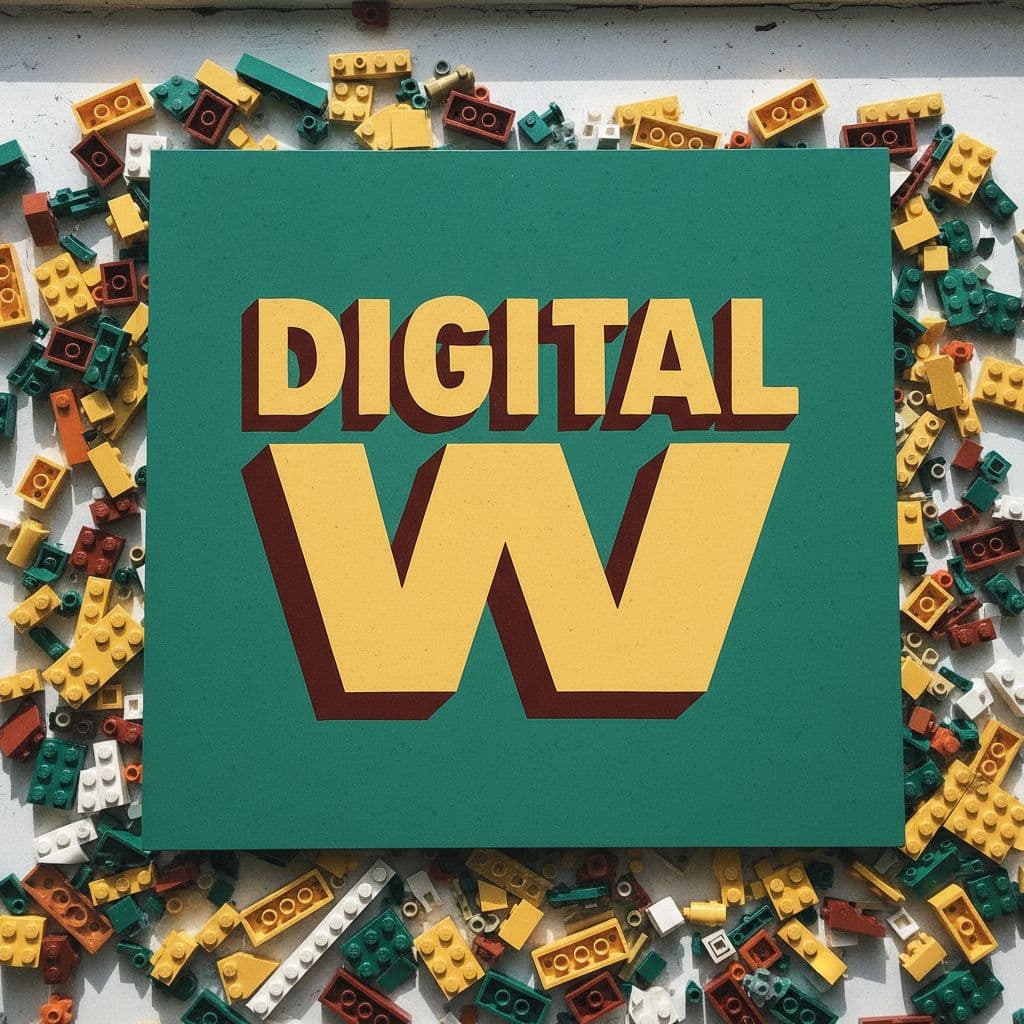 AI generated: photography, top view, lego creation art, digital W, parts, real-scale, brick details, perfection co...