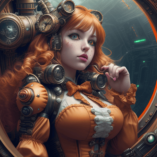 AI generated: hyper detailed steampunk spaceship interior, cinematic shot, upper body, centered, 100mm lens, perfe...