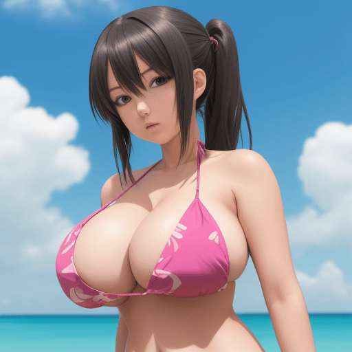 AI generated: Anime girl, big boobs bikini