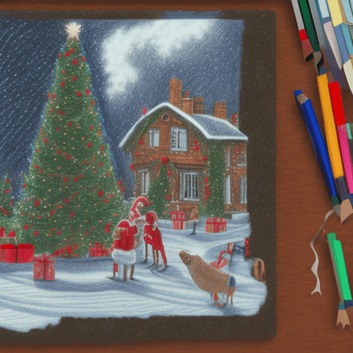 AI generated: Drawing for a nice Christmas card in which the subject of civil engineering studies appears