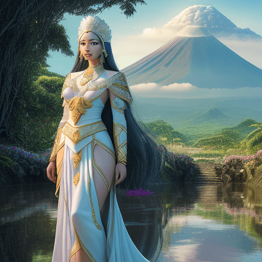AI generated: Create a realistic 4K image of Daragang Magayon, the legendary heroine associated with the Mayon Vol...