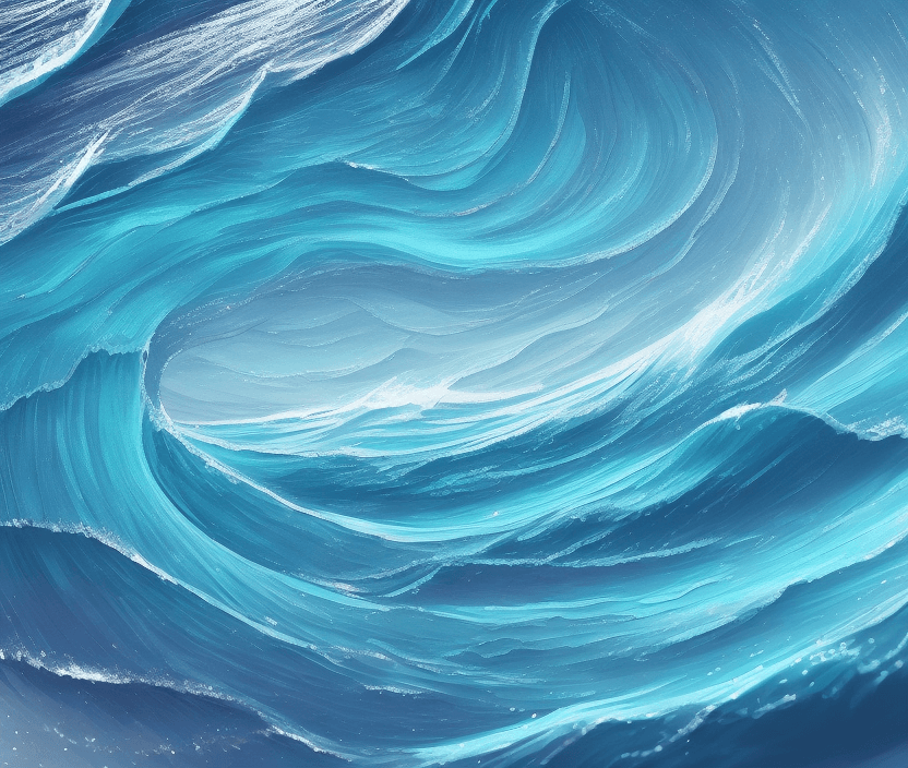 AI generated: ocean waves gradient color details with sparkle