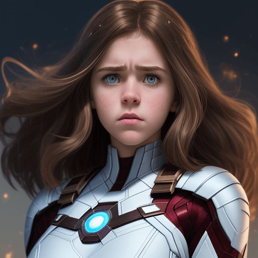 AI generated: White, brown haired, Female 15 year old super hero with powers reflecting someone named Atlanta MCU ...