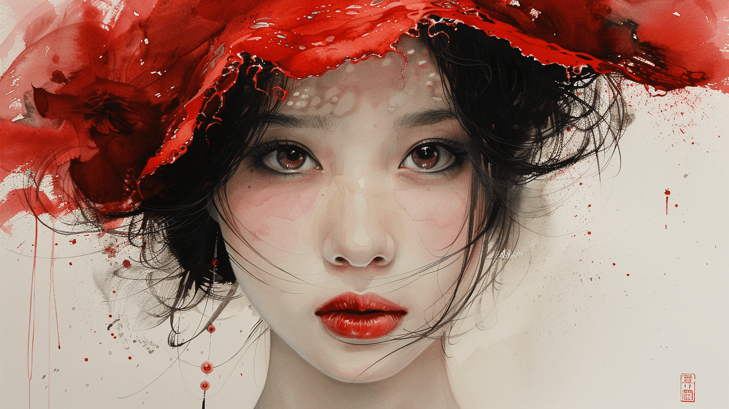 AI generated: Bold sumi-e portrait of mature geisha ::5
Ornate hairpin, subtle smile, expressive eyes ::4
Dynami...