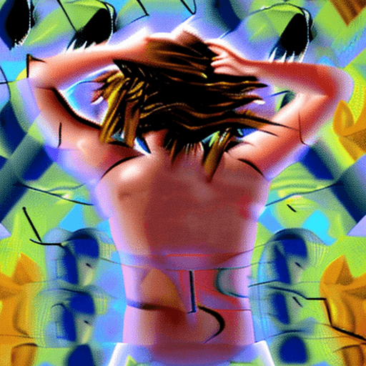 AI generated: girl showering, 14yo