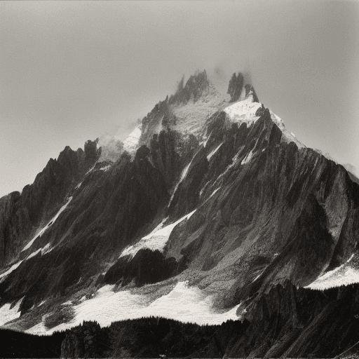 AI generated: photographie du mont blanc avec louis pasteur 
