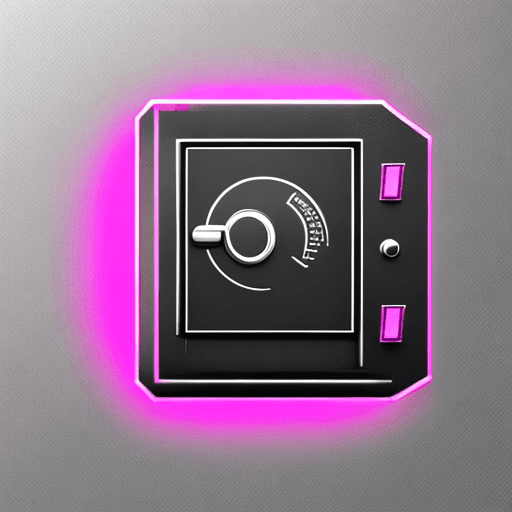 AI generated: simplistic cyberpunk logo of a safe with no text.