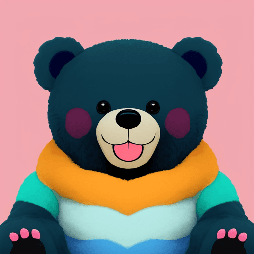 AI generated: A photo of happy bear, smooth, colorful