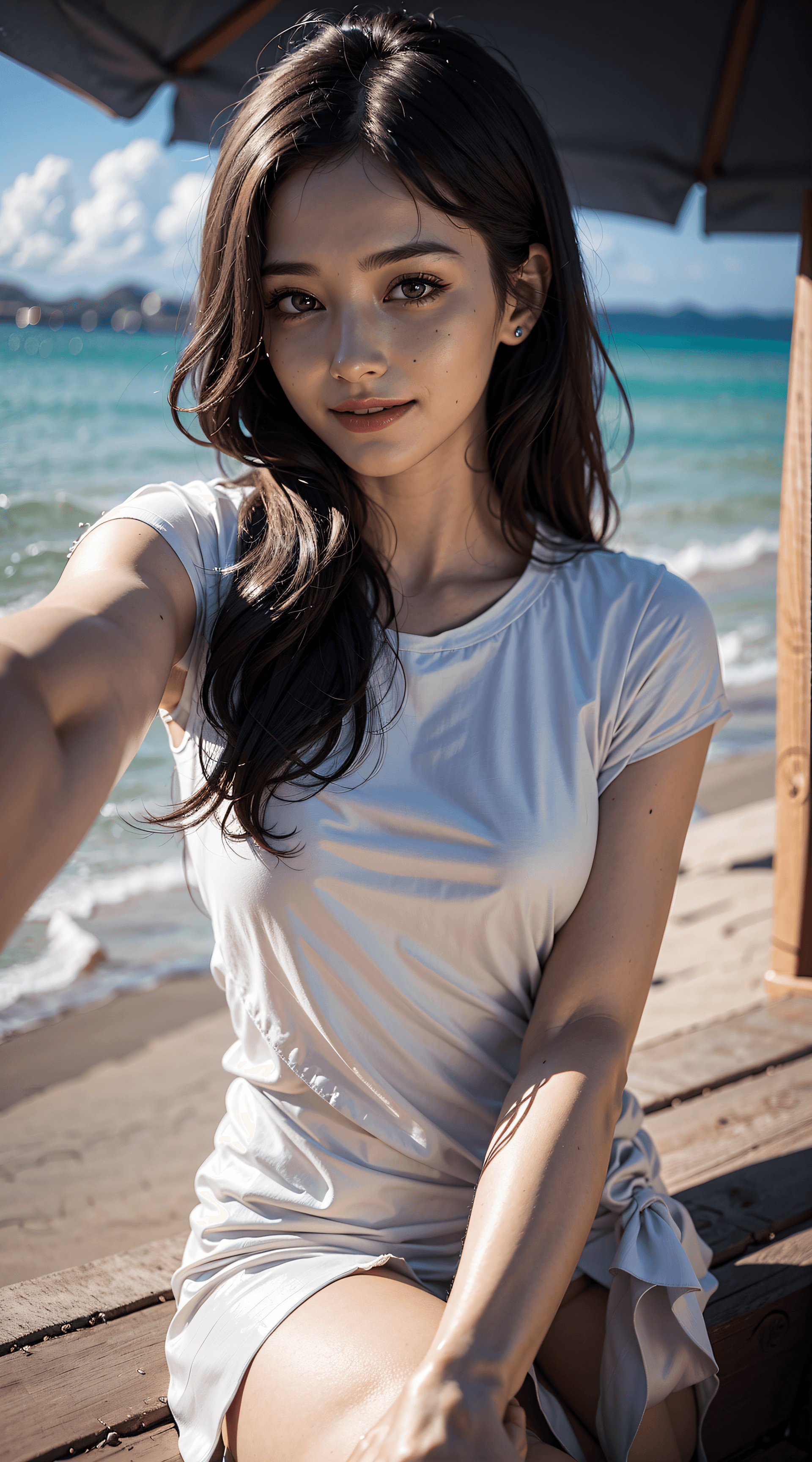 AI generated: <lora:LowRA:0.15>,8k,beautiful serene intricate very detailed portrait of a girl taking a selfie,(Li...