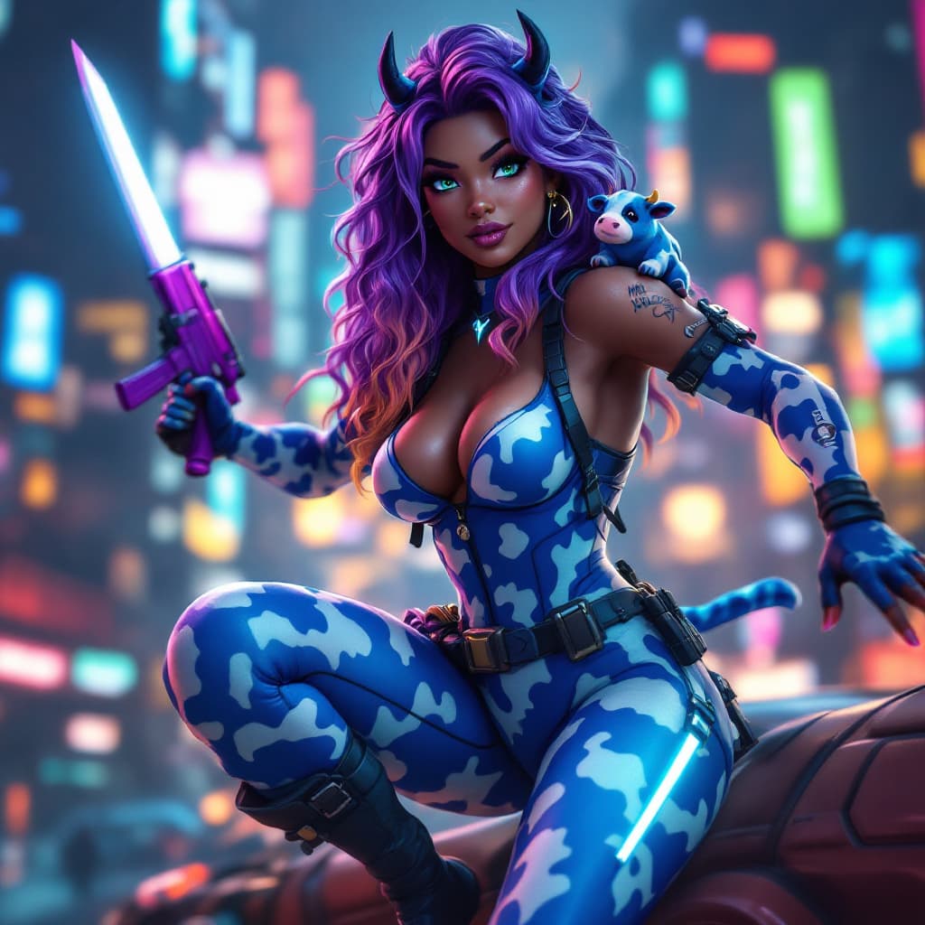 AI generated: Fortnite game, fortnite, Fortnite skin, fortnite battle royal, fortnite action scene, Jumping over c...