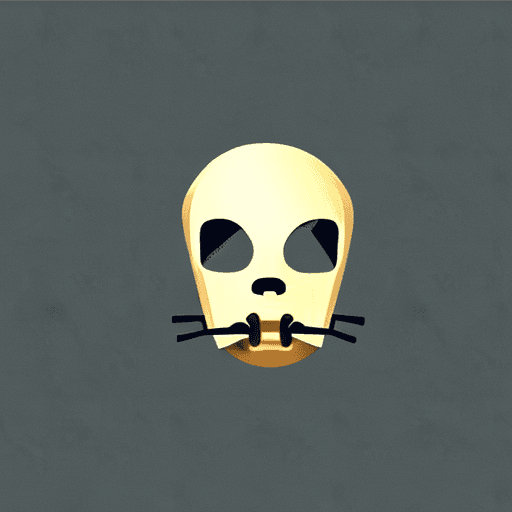AI generated: A character wearing hoodie, simple, vector, flat design, Wearing a golden skeleton mask. A golden sk...