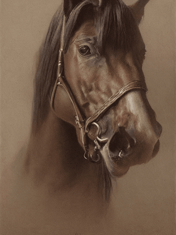 AI generated: a portrait of a horse in 19th century, beautiful painting with highly detailed face by greg rutkowsk...