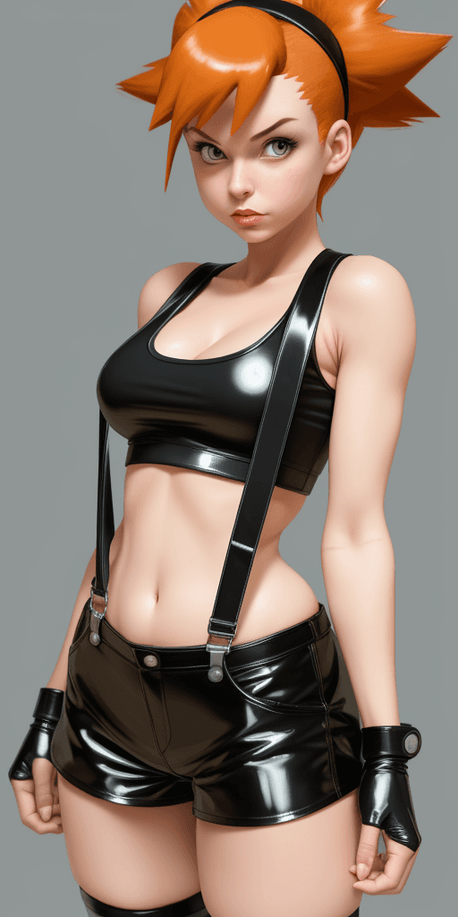 AI generated: (best quality, masterpiece), 1girl, Misty from Pokémon, pokeball, fog, (cartoon: 1.5), thong, busty,...