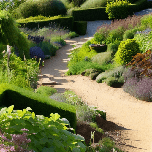 AI generated: cliff top garden with rough dirt path