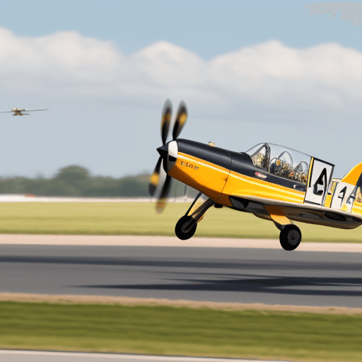 AI generated: A cat flying a racing airplane