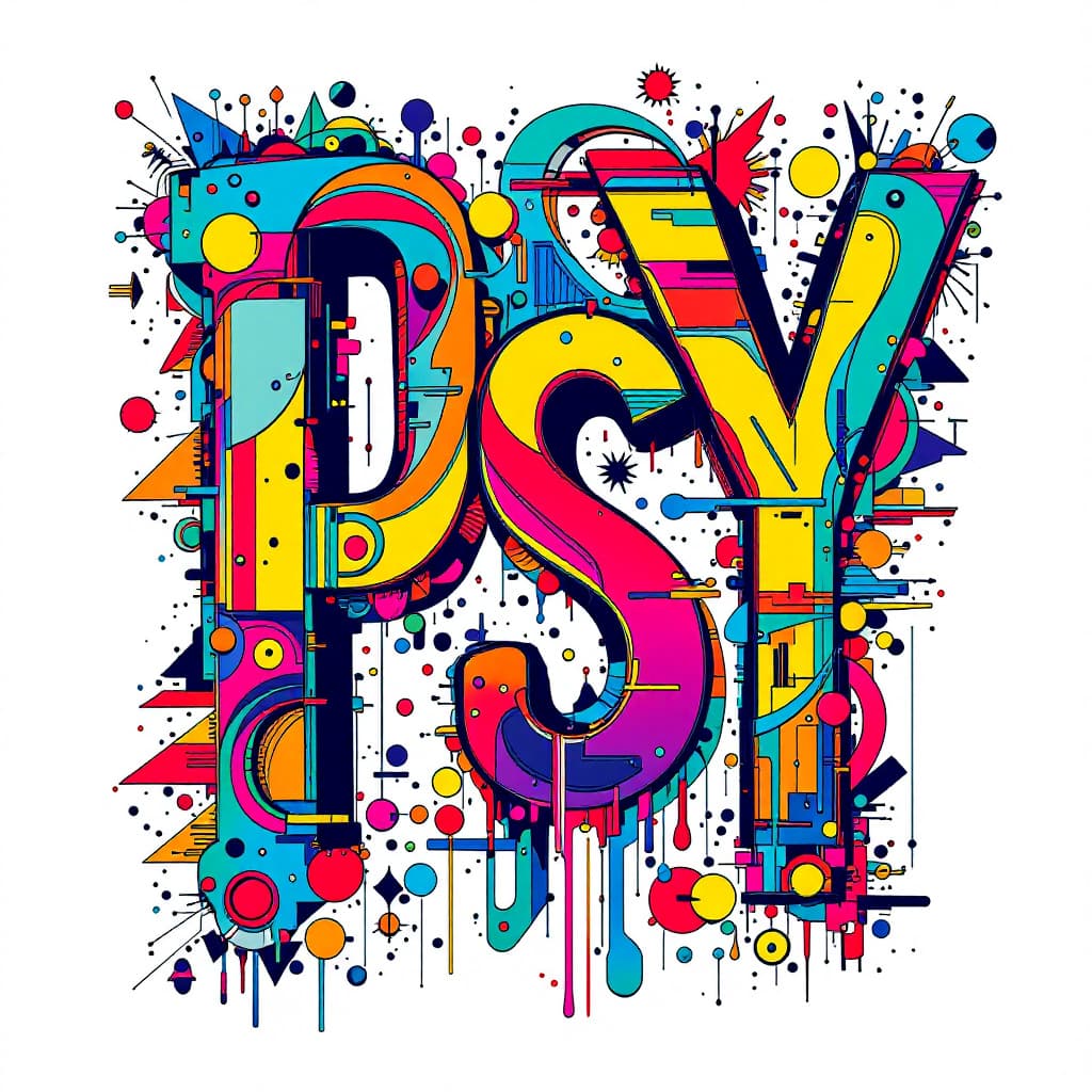 AI generated: the letter psy decorated in a complex deconstructivist style withbright colors. --v 5.1 --ar 1:1 --s...