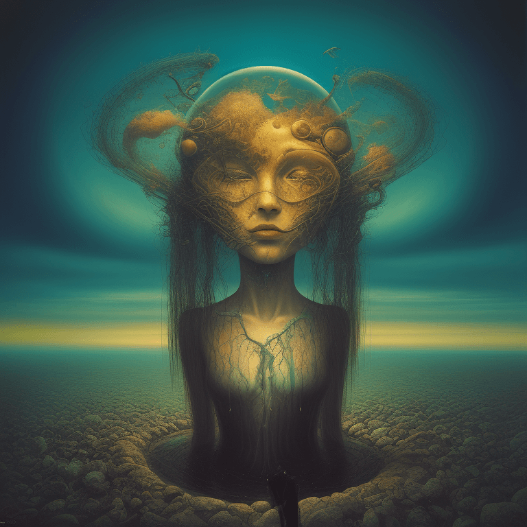 AI generated: music Album cover picture, surreal art oil picture 