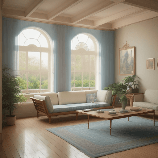 AI generated: High resolution photography interior design, dreamy sunken living room conversation pit, wooden floo...