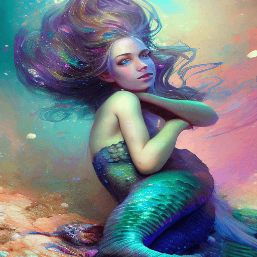 AI generated: concept art mermaid girl, art by Konstantin Makovsky, mandy disher, victoria francis "grunge_highly_...