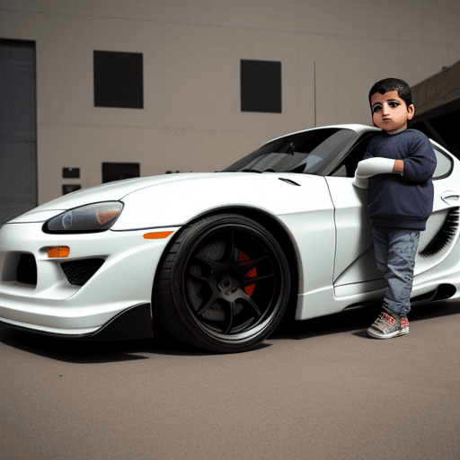 AI generated: chubby syrian kid next to a supra