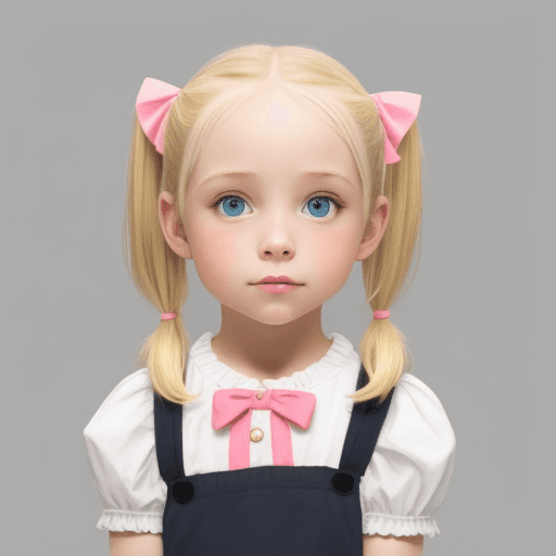 AI generated: little blonde girl with pigtails