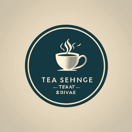 AI generated: logo, tea and beverage business, online sales, warm, modern