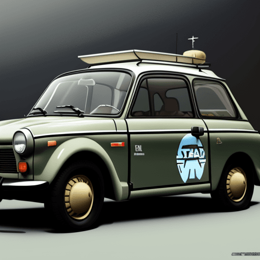 AI generated: Trabant  car in star wars